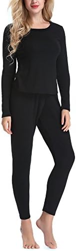 Yulee Women's Fleece Lined Thick Thermal Underwear Set Base Layering Top &amp; Bottom