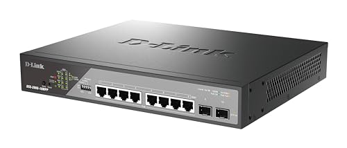 D-Link 10-Port Gigabit PoE++ Smart Surveillance Switch (8 x 1000BASE-T PoE++ und 2 x SFP, 802.3af/at/bt, 242W PoE Budget, bis zu 250 Meter Long Range PoE, VLAN, QoS, ERPS)