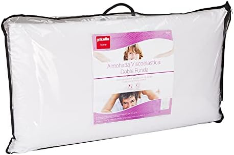 Pikolin home - pacote 2 unidades almofada fibra viscoelástica - hipoalergênica, capa dupla, alta firmeza, para travessas laterais, 60x35 cm