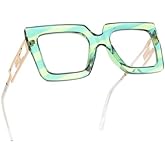 bullabulling Readers Oversized Square Blue Light Blocking Reading Glasses for Women