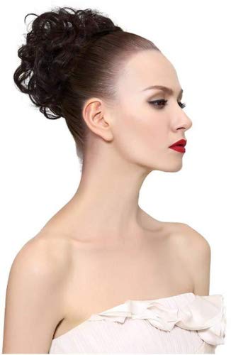 Amazon Com Synthetic Hair Bun Extensions Wavy Curly Messy