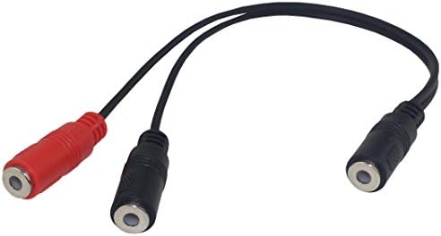 [Benly-8] 1/8" 3.5mm Stereo Jack / Female to Dual 1/8" 3.5mm Stereo Jack / Female Splitter Adapter Cable 0.6 Feet (20cm) 3.5spf-2*3.5spf
