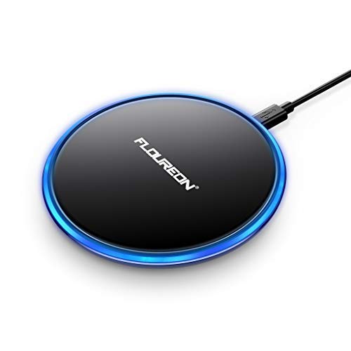 Wireless Charger Fast Charger,FLOUREON Qi-Certified Ultra-Slim Fast Charge Wireless Charger Pad 10W 7.5W 5W Output Compatible with iPhone Xs MAX/XR/XS/X/8/8 Plus Samsung Galaxy Note 9/S9/S8 etc -Black