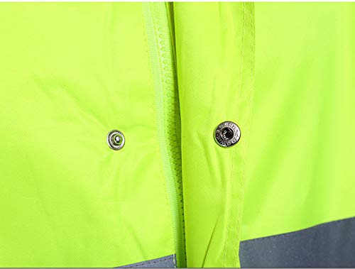 XUHAN High Visibility Reflective Waterproof Rain Jacket Working Clothes Motorcycle Cycling Sports Outdoor Reflective Safety Clothing with pants (L)