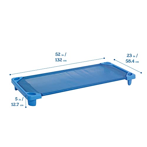 ECR4Kids Streamline Cot, Standard Size, Classroom Furniture, Blue, 6