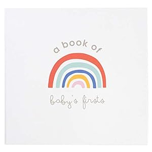 C.R. Gibson Rainbow ”A Book of Baby’s Firsts” Baby First Year Memory Book with Ink Pad, 36 Pages, 9.5” x 9”
