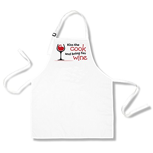 Kiss the Cook Bring Him a Beer Kiss the Cook and Bring Her Wine Aprons for Couples (Beer and Wine) - Thumbnail 3