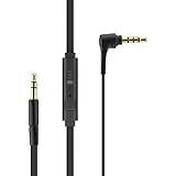 MEE audio 3.5mm AUX Replacement Headphone/Headset Audio Cable with In-Line Remote, Microphone, and Universal Volume Control for Apple, Android, and more (Black)