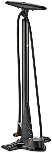 Airace Bike Aluminum Floor Tire Pump, with Large Gauge, Reversible Schrader, Presta, Dunlop and E/V Air Valves, Max. 200 PSI