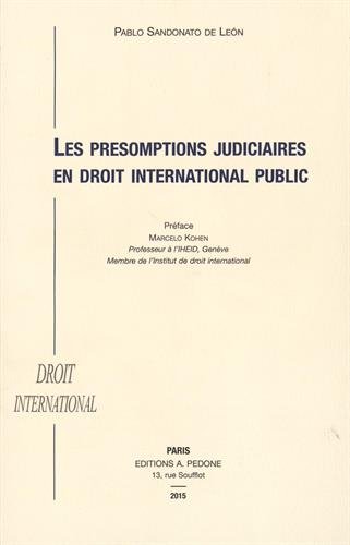 Les  présomptions judiciaires en droit international public