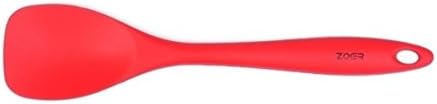 ZOER Premium Silicone Spoonula / Spatula Spoon (26.8cm x 6cm) with Hygienic Solid Coating (Cherry Red)