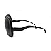SA106 Wavy Curly Drop Temple Extra Large Round Butterfly Sunglasses Black