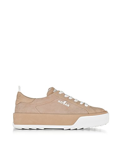 Hogan Women's Hxw3200x630c7um013 Beige Suede Sneakers