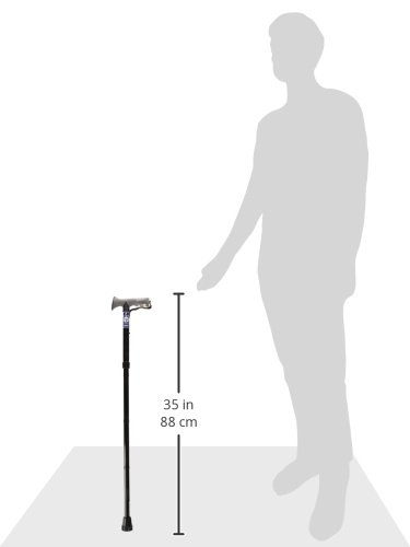 Drive Medical Adjustable Lightweight Folding Cane with Gel Hand Grip, Black