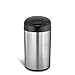 NINESTARS DZT-40-8 Automatic Touchless Infrared Motion Sensor Trash Can, 11 Gal 40L, Stainless Steel Base (Round, Black Lid)