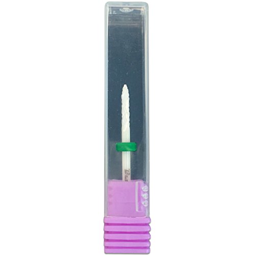 Beauticom Professional USA Ceramic White Under Nail Cleaner Bit Nail Drill (Grit: COARSE) 3/32" Shank Size