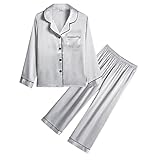 SWOMOG Kid Girls Boys Silk Satin Pajamas Set
