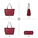 Women's Satchel Large Tote Bags - U+U Handbags Leather Shoulder Bag Top Handle Hobo Bag Shopping Work fit 15.6 inch Wine Red