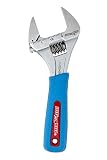Channellock 6WCB 6-Inch WideAzz Adjustable Wrench | 1.34-Inch Wide Jaw Opening | Precise Jaw Design Grips in Tight Spaces | Measurement Scales for Easy Sizing of Diameters | CODE BLUE Comfort Grip
