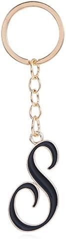 lotuwio Letters Key Chain For Men Gold Metal Keychain Women Car Key Ring Letter Name Key Holder Party Gift Jewelry S