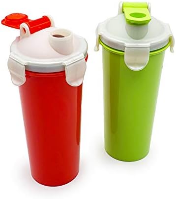 Mahaware Sporty Plastic Sipper Airtight Leakproof Flip-Top Tumbler | Juice Bottle | Gym Shaker | Water Bottle | 500ml | Set of 2 | Multicolour, Standard (MIC6925) Mahaware Sporty Plastic Sipper Airtight Leakproof Flip-Top Tumbler | Juice Bottle | Gym Shaker | Water Bottle | 500ml | Set of 2 | Multicolour, Standard (MIC6925)