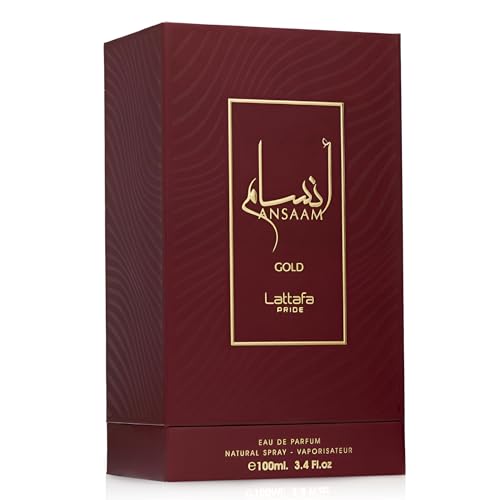 Ansaam Gold EDP-Eau De Parfum 100 ml com testador de tamanho para viagem Eternal Oud - 20 ml unissex | Pera, Mandarim, Rosa, Jasmim, Framboesa, Baunilha, Almíscar, Davana, Cardamomo,