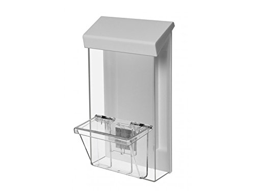 Marketing HoldersOutdoor Brochure Holder Box Clear with White Lid Holds 4" x 9" Tri Folds Realestate Sheets Pamphlets Menus for Sign Store Front Display Take One Caddy