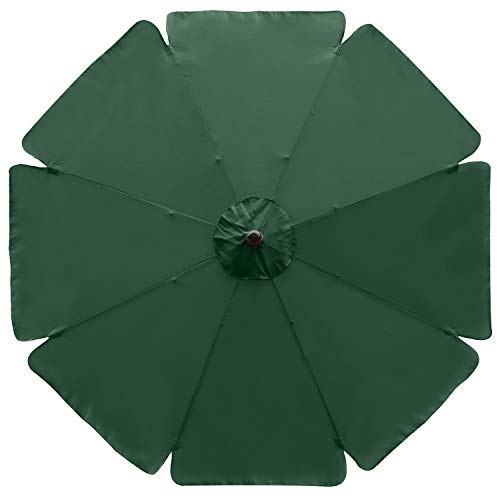 MasterCanopy 230 cm Sonnenschirm mit Volant Patioschirm Gartenschirm Terrassenschirm Tischschirm Martkschirm, Dunkelgrün – Bild 5
