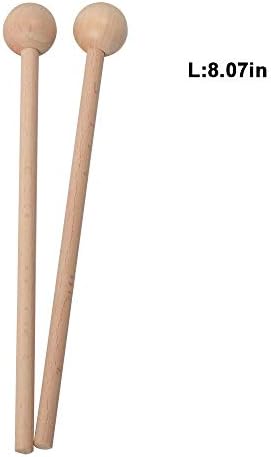 YXwin Xylophone Mallets Vibraphone Timpani Bass Glockenspiel Mallets 10.6inch Maple Wood Percussion Stake Sticks for Kids Child Toddler Children (1 Pair)