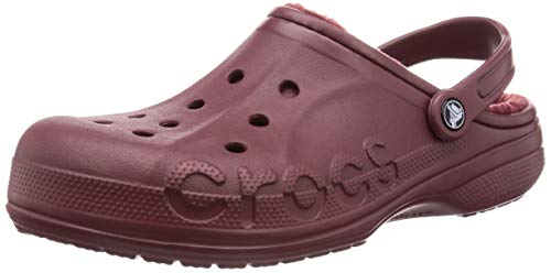 metallic burgundy crocs