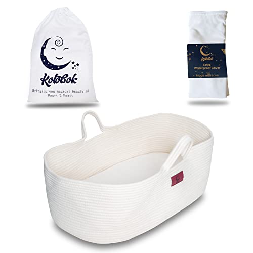 Kolobok Luxury Handmade Moses Basket 100% Organic Cotton Baby