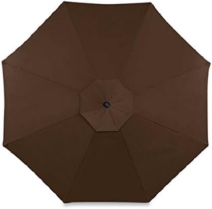 11 foot Round Solar Cantilever Umbrella With 360º Rotation Vented Canopy An Umbrella Cover And 24 LED Lights It Also Includes The Base (Dark Brown Chocolate)