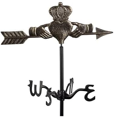 Weathervanes - Whitehall Products 01409 Claddagh Garden Weathervane in Black Gold