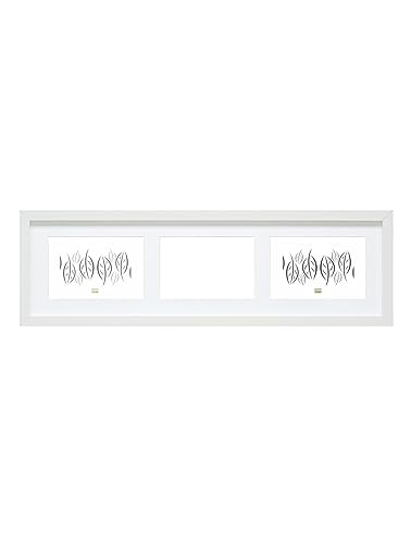 Deknudt Frames S66KC6-10.0X15.0 - Cornice portafoto a 3 vani, per Foto 10 x 15 cm in Formato Orizzontale, Colore: Bianco 71 x 24 x 2 cm