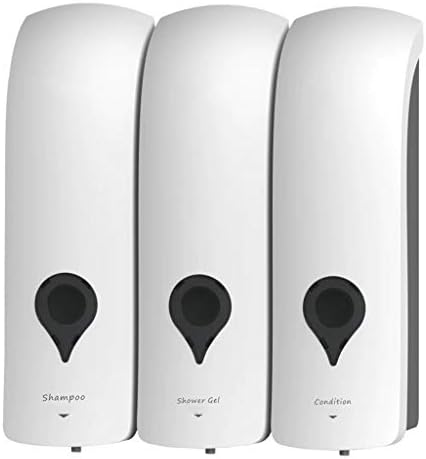 Wall Mounted Soap Dispenser, 3x300ML Manual Refillable Hand Soap Shampoo Lotion Dispenser ， For School Family Hotel Kitchen Bathroom Shower-white