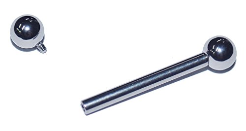 12 Gauge 12g 316L Stainless Steel Internally Threaded Straight Barbell Tongue Nipple Ring (1/2