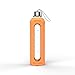 Xtremeglas 32 Oz Glass Water Bottle Shatter-Resistant Leak Proof Time Marked Reusable Eco Friendly BPA Free Drink More Water Comes With 2 Stainless Steel Lids - ALL NEW Hydrate (Orange)