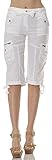Helium London Womens Stretch Poplin Cargo Capri with Fabric Belt
