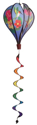 In the Breeze Hummingbird Flowers 6-Panel Kinetic Hot Air Balloon Wind Spinner