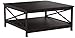Convenience Concepts Oxford 36 inch Square Coffee Table with Shelf, Espresso