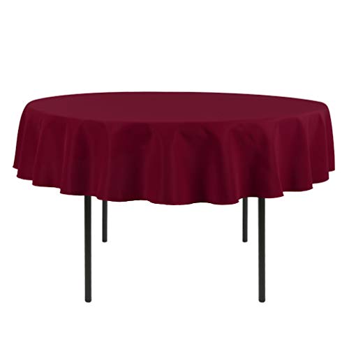 Waysle 90-Inch Round Polyester Tablecloth for Home Wedding Restaurant, Burgundy