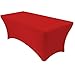 YOUR CHAIR COVERS - 8ft Red Rectangular Spandex Fitted Tablecloth Wedding Event Patio Decorations Elastic Fabric Stretch