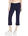 Jockey Womens Cotton Stretch Slim Flare Capri Yoga Pants, Dark Navy, Large US