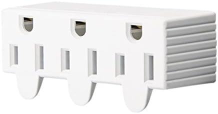 TOPELE Multiple 3-Outlet Wall Tap, Portable 3 Prong Grounded AC Power Wall Adapter With Triple Plug, UL Listed Outlet Plug Extender Converter, White