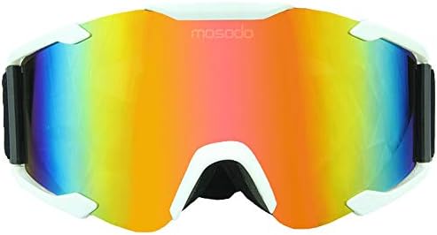 Happy Together Outdoor Cross-country Motorcycle Goggles Cycling Goggles Mountaineering Mirror Dazzle Colour Piece Of Goggles (color : White)