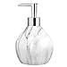 Luxspire Hand Soap Dispenser, 15.2 oz Marble Hand Lotion Bottle, Stainless Steel Pump Lotion Container, Refillable Liquid Hand Soap Jar, Resin Shower Dispensers for Bathroom, Kitchen, Marble White