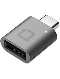 nonda USB-C to USB 3.0 Mini Adapter Aluminum Body with Indicator LED for Macbook Pro 2016, MacBook 12-inch and other Type-C Devices (Space Gray)