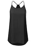 JJ Perfection Women's Solid Racerback Camisole Tank Top With Back Keyhole