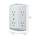 GE 6-Outlet Extender, Grounded Wall Tap, Reset Button, Circuit Breaker, Adapter Spaced Outlets, 3-Prong, Multiple Plug, Quick and Easy Install, Cruise Essentials, ETL Listed, White, 56575