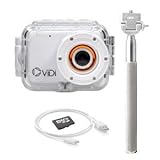 ViDi Waterproof LCD 1080P Action Camera with 4GB Memory Card, Selfie Stick, and Floating Waterproof Case